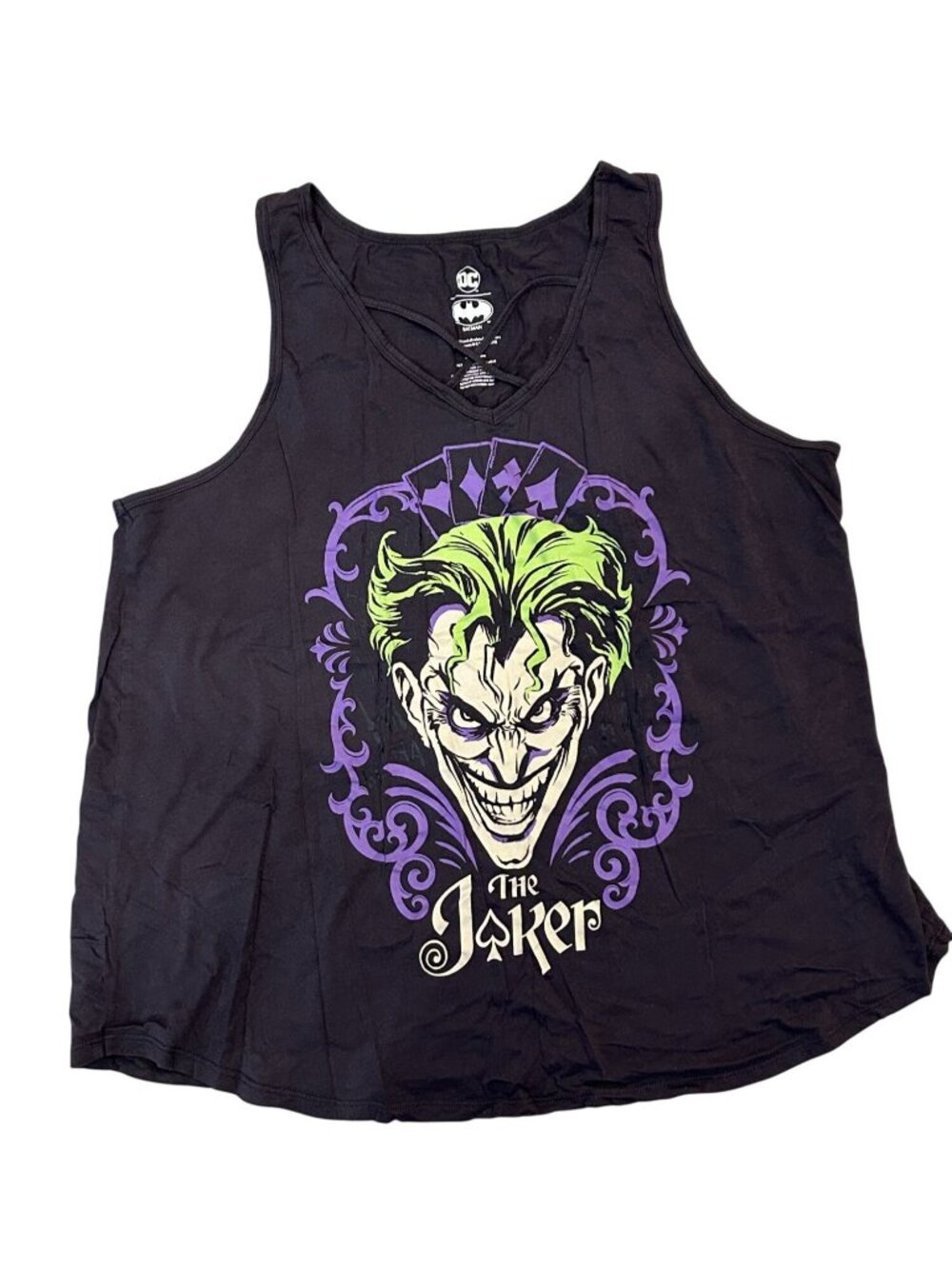 Torrid Joker Graphic Cross V‑Neck Tank – Gray – Women’s 3X NWOT Batman DC Comic